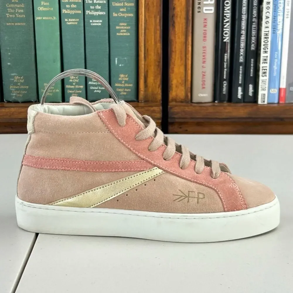 Freshly Picked Blush Pink Suede High Top Tennis Shoes Sneakers Sz 6.5 MSRP $225